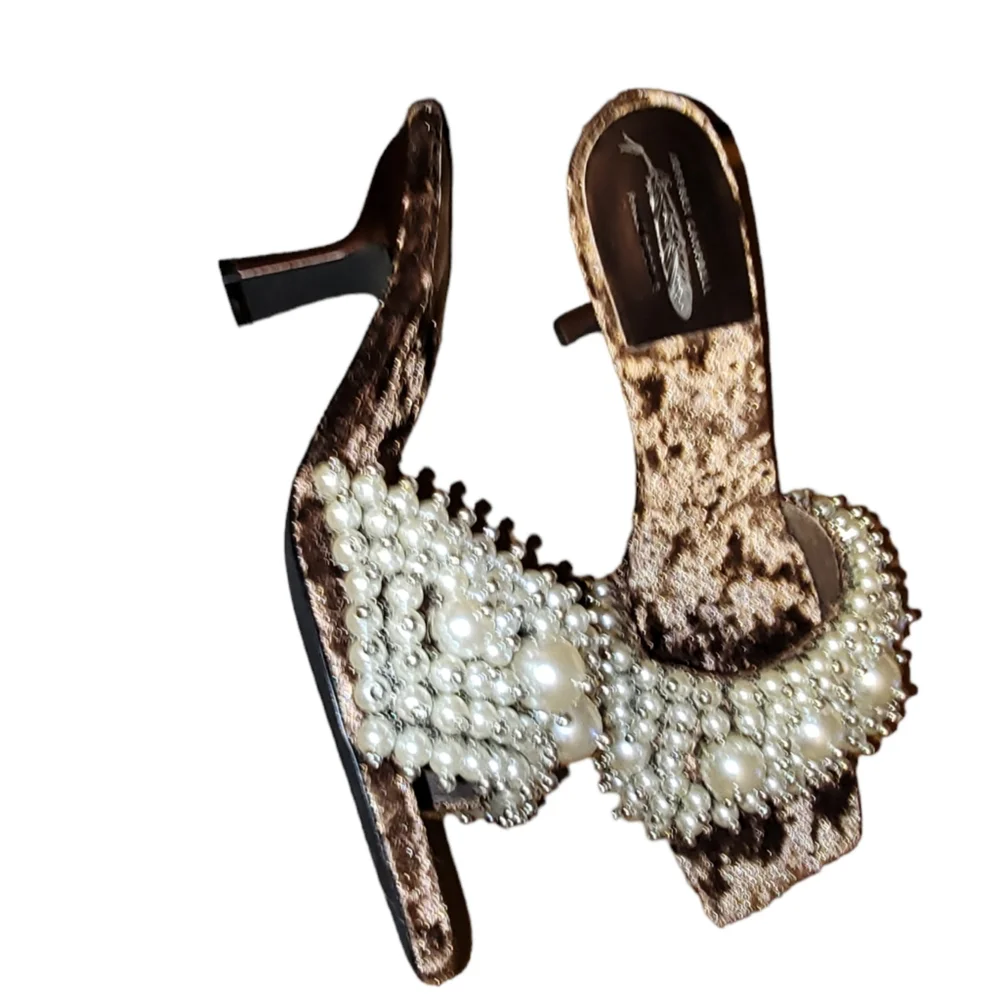 Free People JEFFREY CAMPBELL Portia Pearl Heels Size 9 - Picture 6 of 7